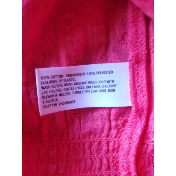 Cat & Jack Girls Pink Puff Sleeve Embroidered Blouse Size M/ 8. - Picture 4 of 8